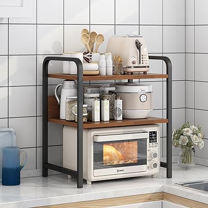 HOME CUBE 2 Layer Microwave Oven Stand For Kitchen, Microwave Oven Rack Otg Stand, Kitchen Storage Shelf Toaster Grill Organizer Baker's Rack, Printer Stand, Spice Rack, Utility Storage Stand