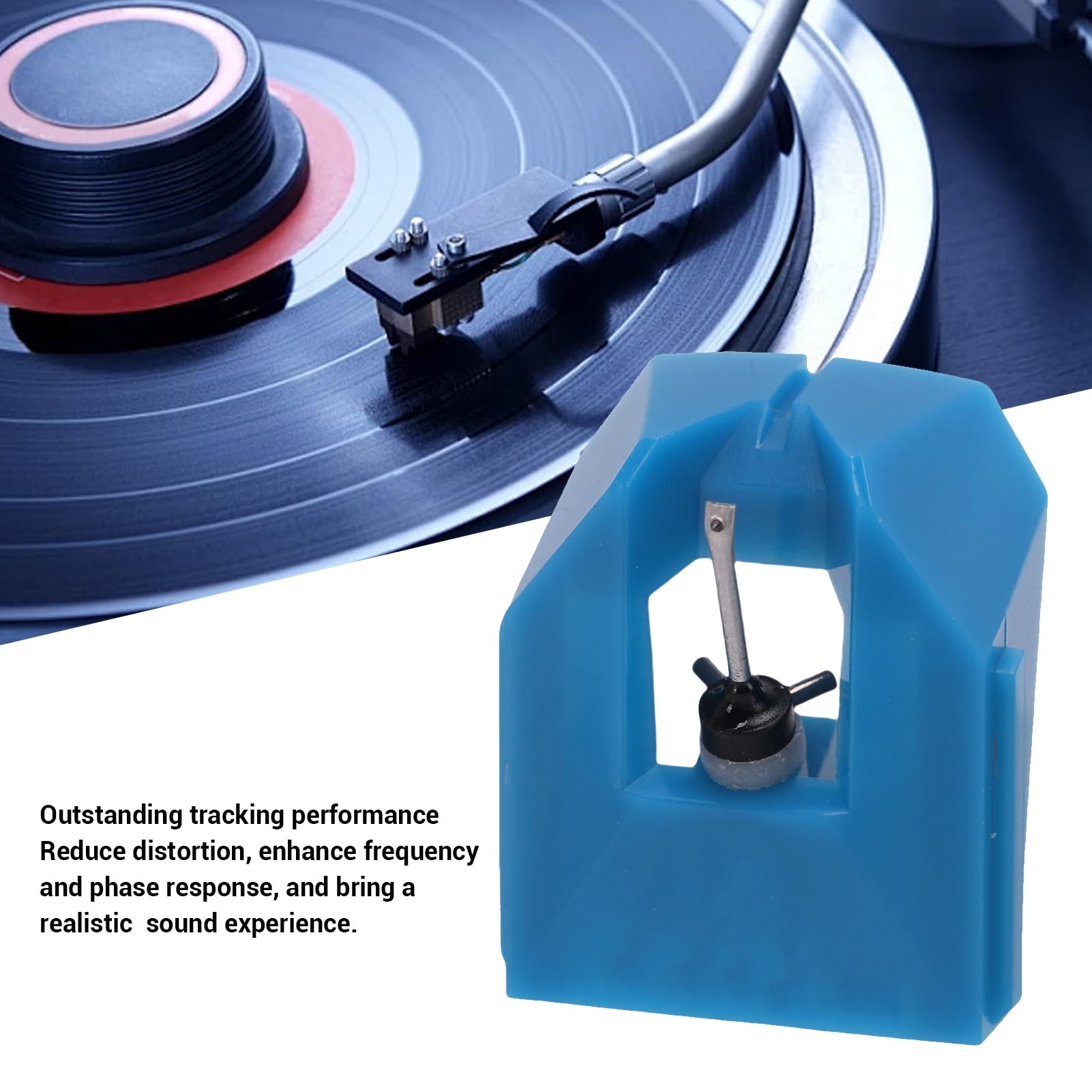 AT VMN95C Reemplazo de Aguja Cónica de 0,6 Mm, Materiales de Aluminio ABS para un Sonido Claro, Fácil Instalación para Entusiastas del Vinilo