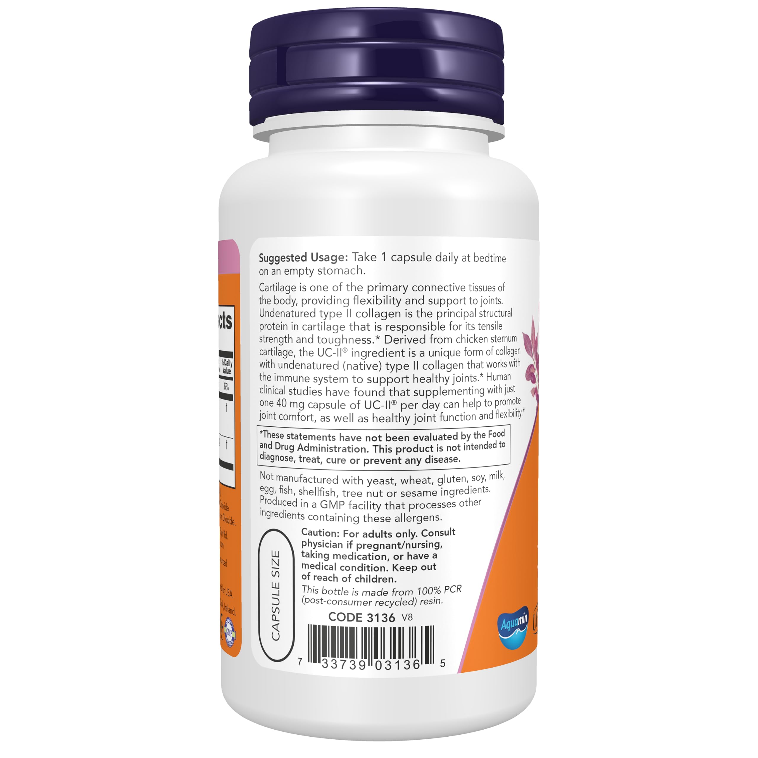 NOW Supplements, UC-II Type II Collagen, Undenatured Type II, 120 Veg Caps — Amazon image 3