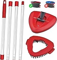 Vista 1 de Mangual de fregona giratoria para O-Cedar, cepillo de limpieza y base de mopa compatibles con el sistema de tanque único EasyWring de Ocedar, mango