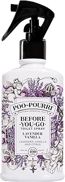 Poo-Pourri Before-You-Go 8oz Air & Toilet Freshener Lavender Vanilla Spray Instantly Works to Trap Bathroom Odor Plant Based Ingredients & Essential Oils with Lavender, Vanilla & Citrus