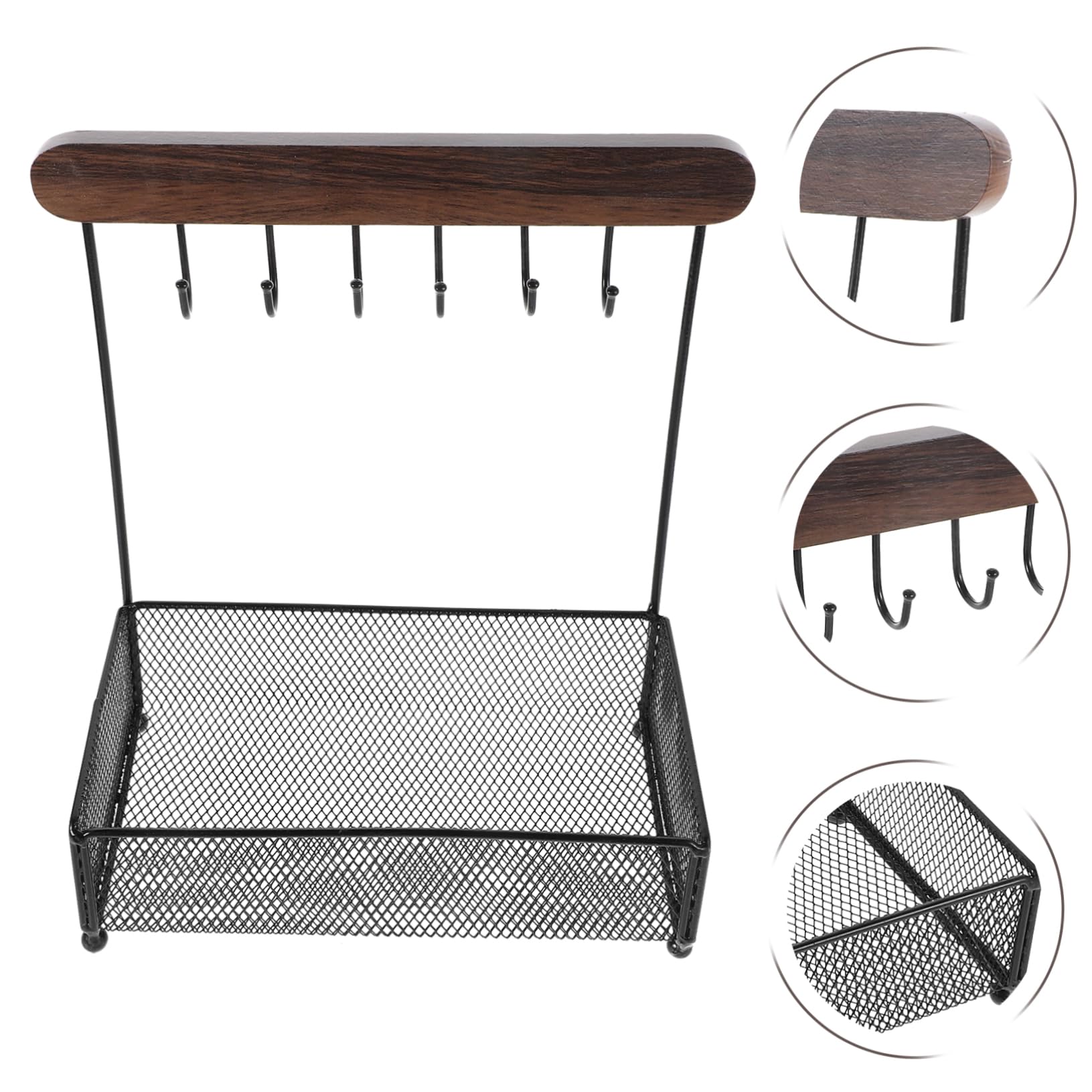 Schmuck-organizer-ständer Mit Haken Und Fächern Kompaktes Tischregal Für Schlüssel Und Accessoires Stabiles Aufbewahrungsregal Für Schmuck Und Utensilien
