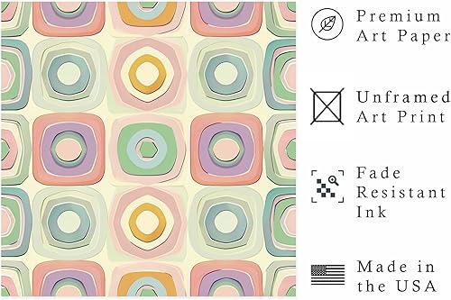 Miniatura 2 de Ethan Taylor Abstract Wall Art Prints Unframed Square Posters 'Retro 70s Hippie Groovy Pattern XIII' Retro Home Décor for Living Room, Bedroom,