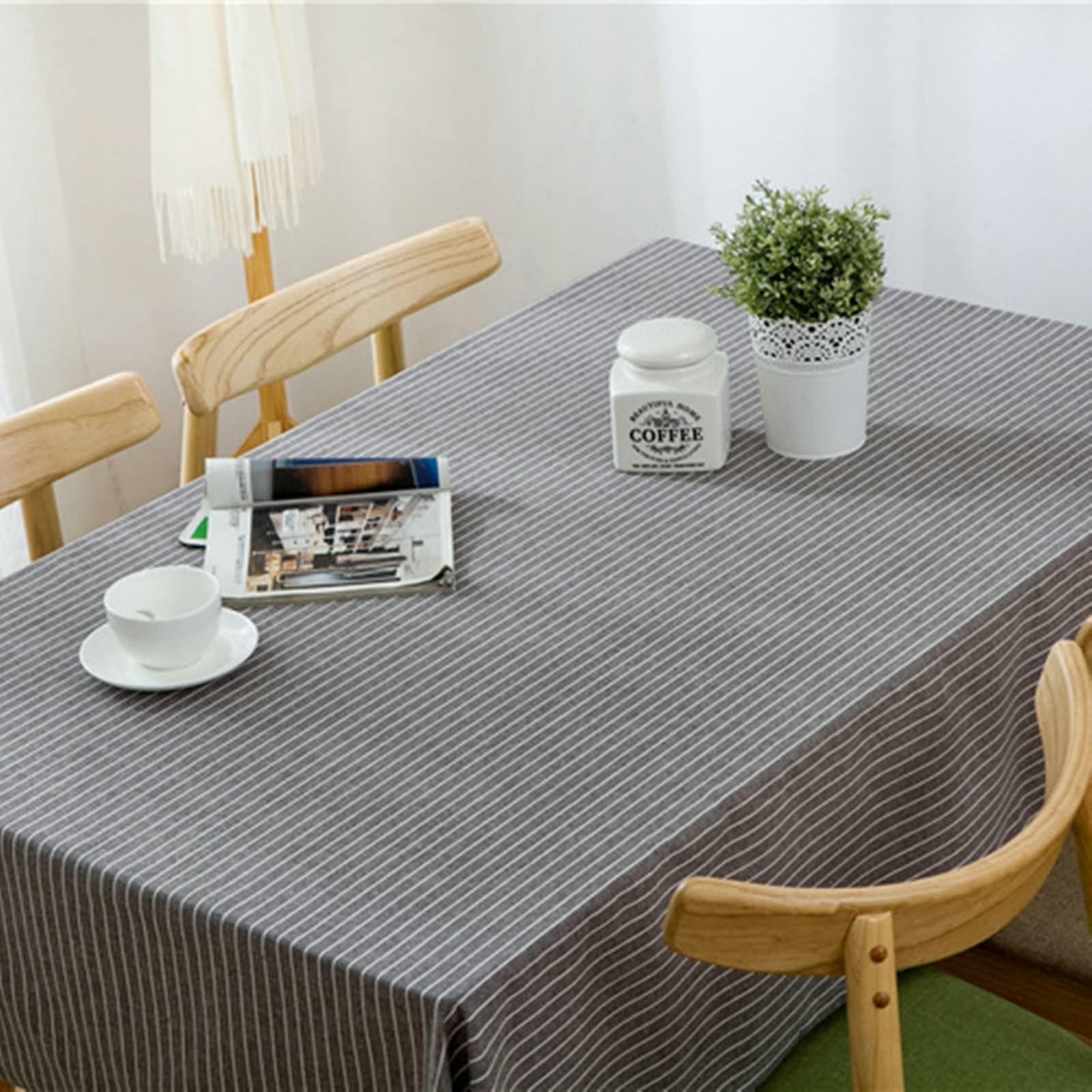 Tovaglia Decorativa Rettangolare 100x160 cm in Cotone per Cucina 2-4 posti con Motivo a Righe 40x62 Pollici (Larghezza x Lunghezza)