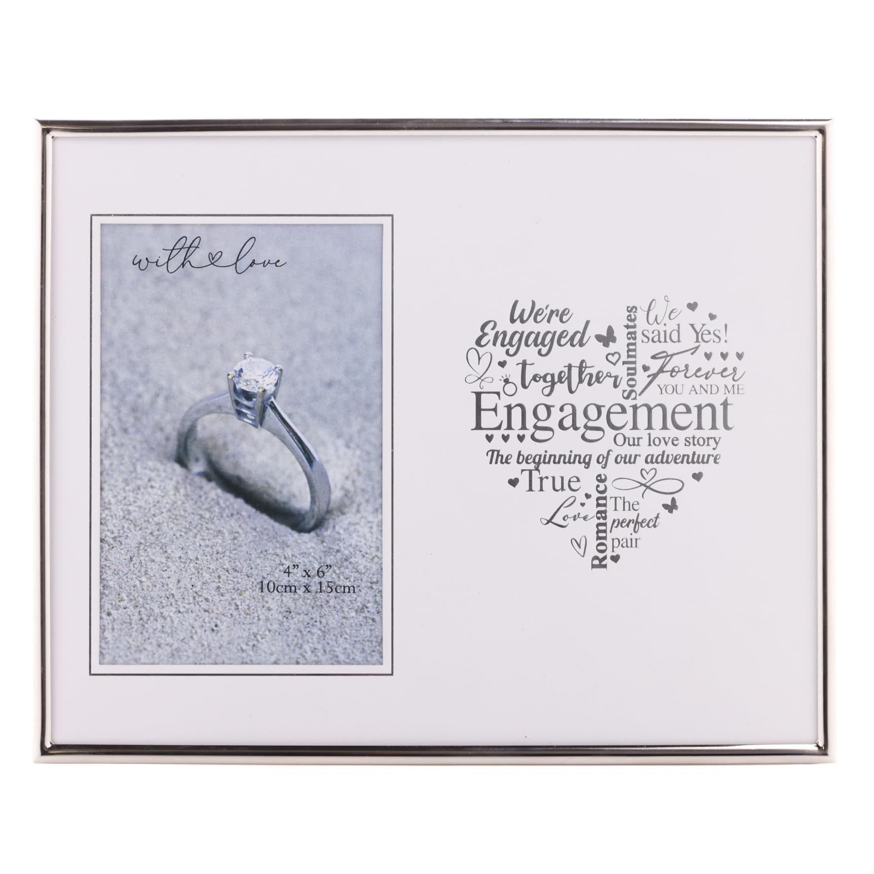 Widdop, Bingham & Co. Ltd Silver Engagement Heart Photo Frame