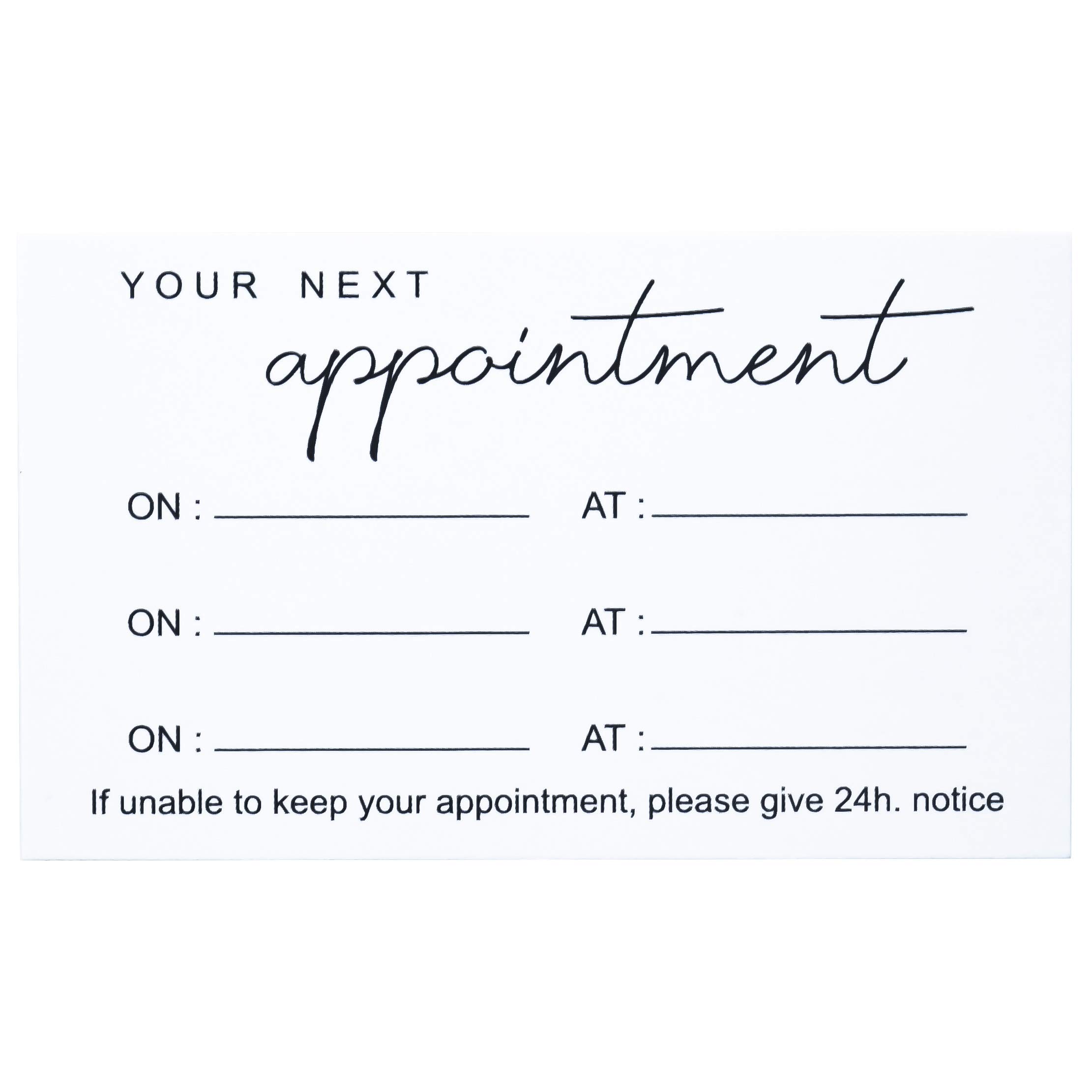100 Appointment Cards Minimalist Design Client Appointment Reminder Card Salon Makeup Artist Hair Stylist Nail Beauty Care White