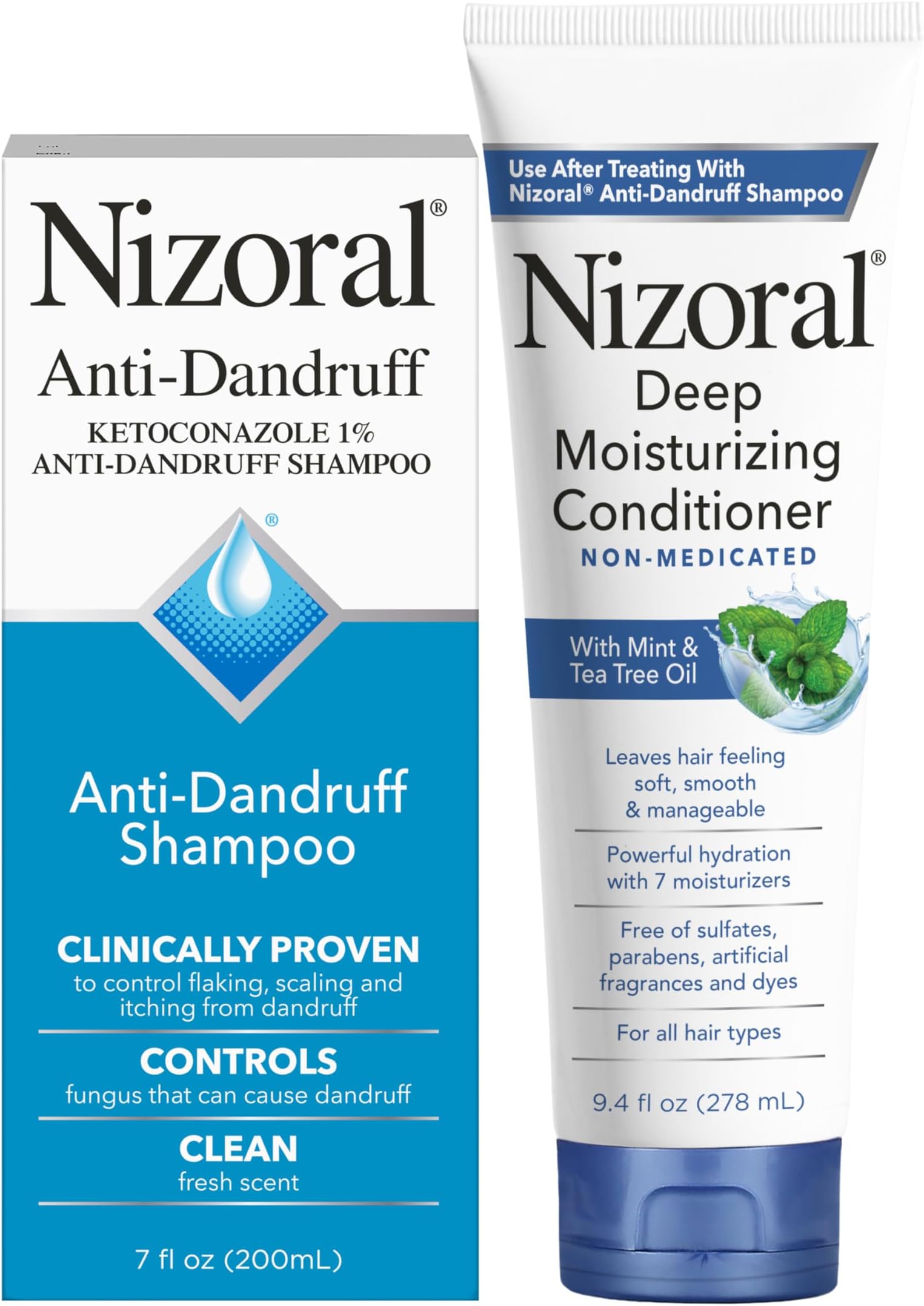 Anti-Dandruff Shampoo, 7 Oz + Deep Moisturizing Conditioner, 9.4 Oz Bundle