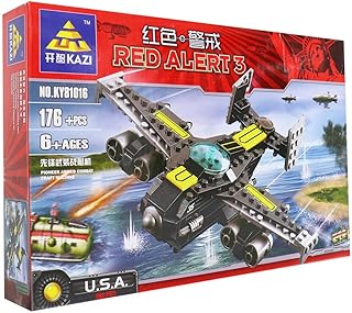 مكعبات بناء طائرة عسكرية من ريد اليرتس، 176 قطعة، للأطفال بعمر 6 سنوات فأكثر، KY81016