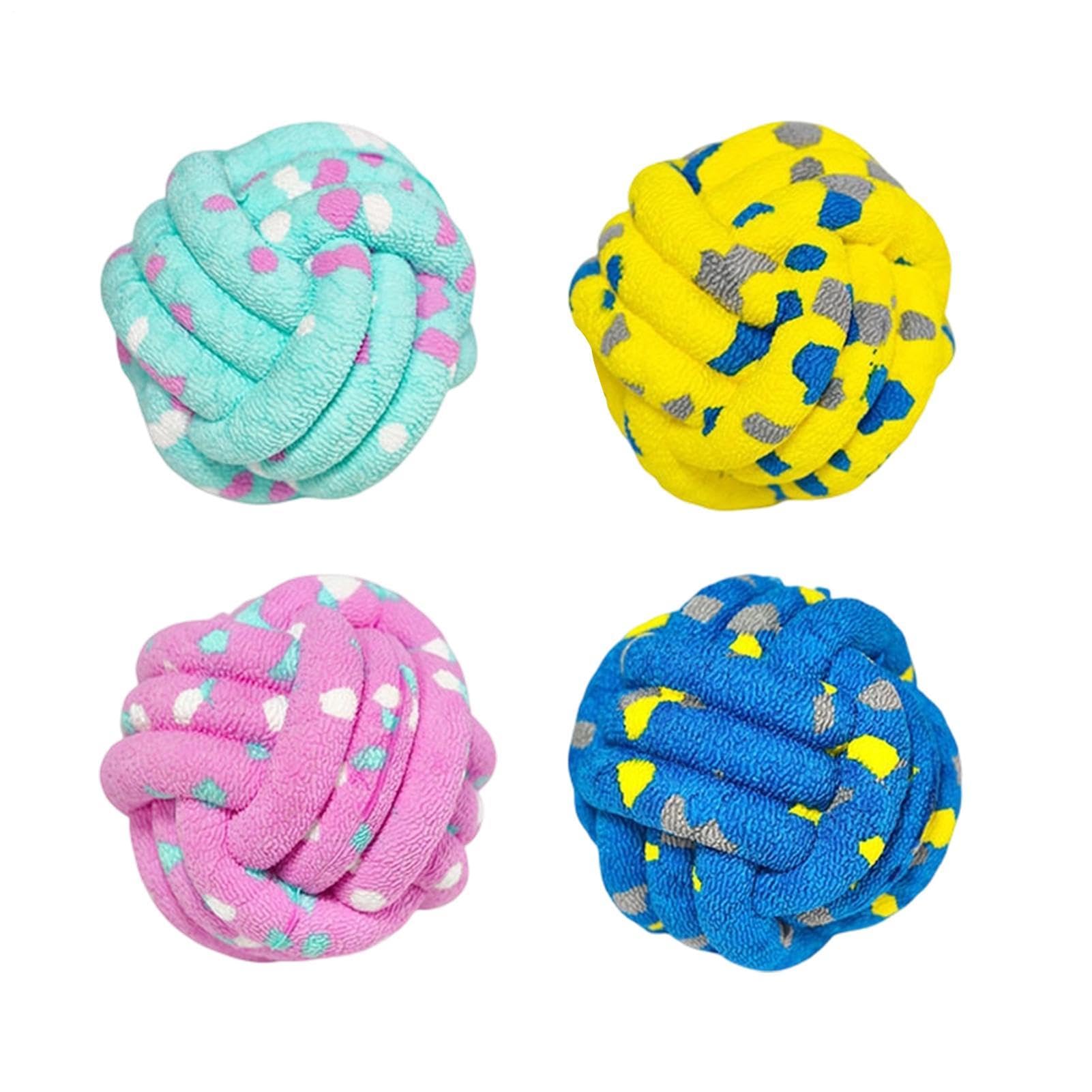 Chien à mâcher premium : lot de 4 boules de chiot élastiques et flottantes de haute qualité