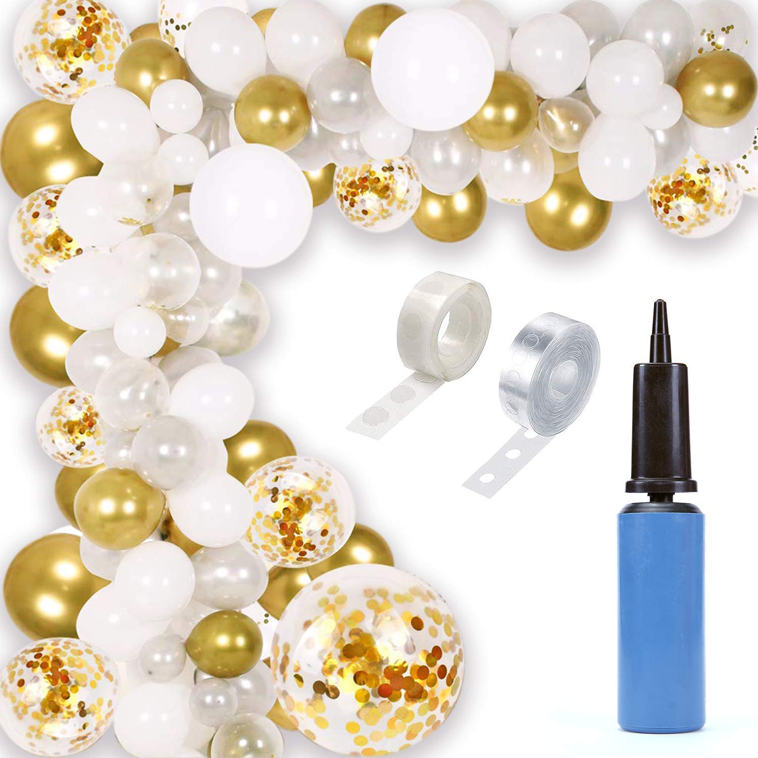 Buy Balloon Garland Kit, Balloon Arch Kit Silver, Gold and White, Baby