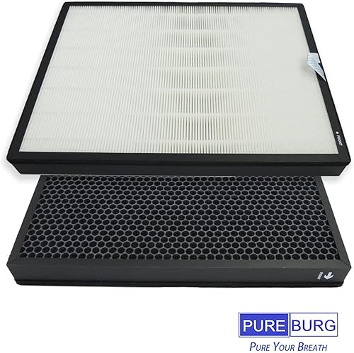 Miniatura 3 de PUREBURG Filtro HEPA de repuesto compatible con el purificador de aire LEVOIT EverestAir, número de pieza EverestAir-RF, H13 filtración de 3 etapas