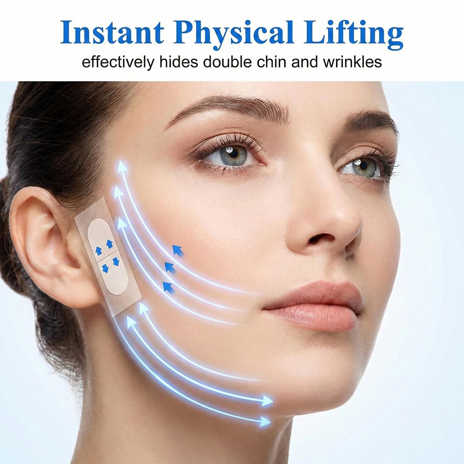 Cerotti Viso Lifting 100 Pezzi Invisibili con Effetto V-Line Istantaneo, Cintura Tonificante Viso e Collo, Strumento di Makeup per Contorno Viso e Rimozione Rughe