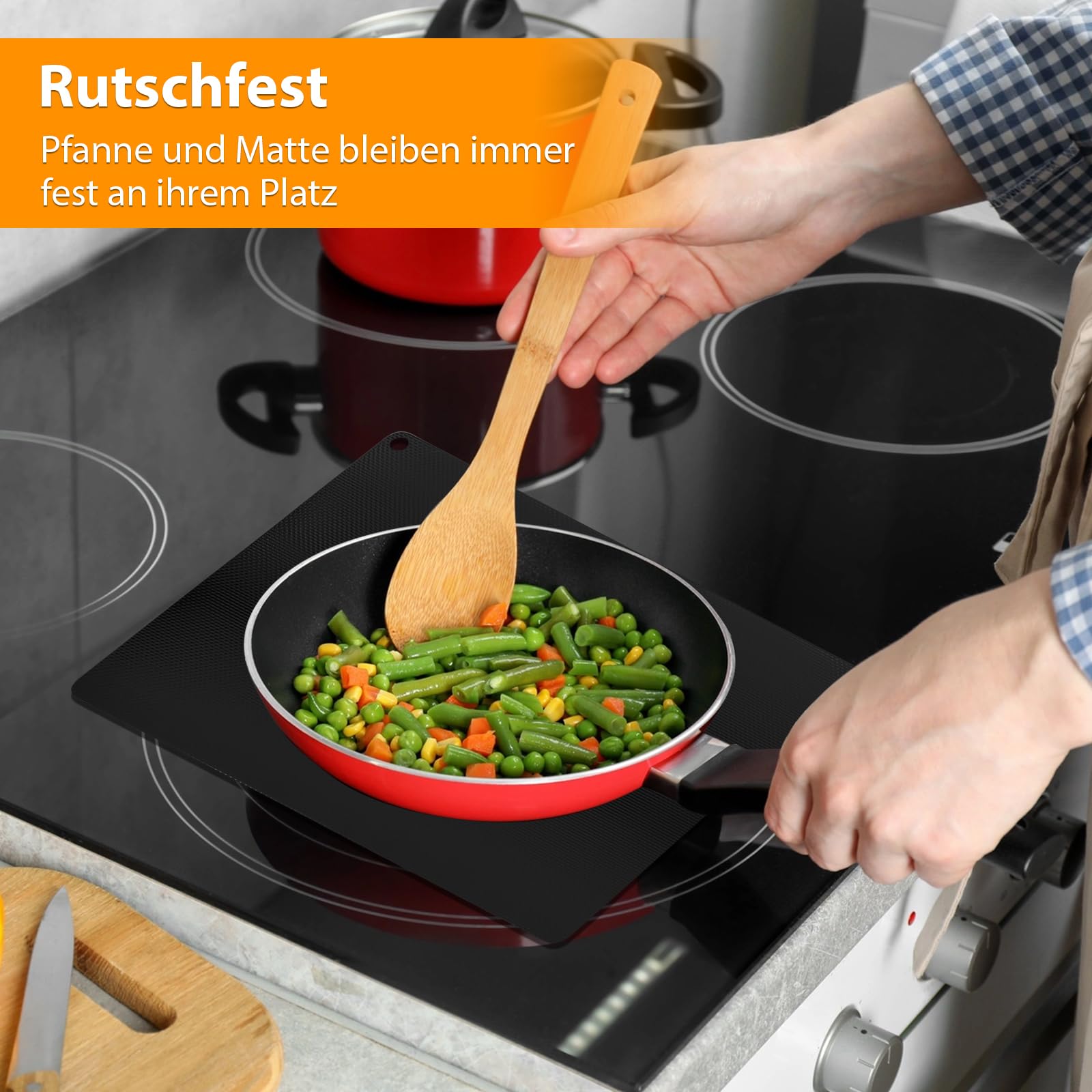 5 Stück Induktionsschutzmatte Set, 0.7mm Induktionskochfeld Schutzmatte, Herdabdeckung Induktionsfeld, Abdeckung Induktionskochfeld Hitzebeständig bis 300°C Kochfeld Abdeckung Induktion