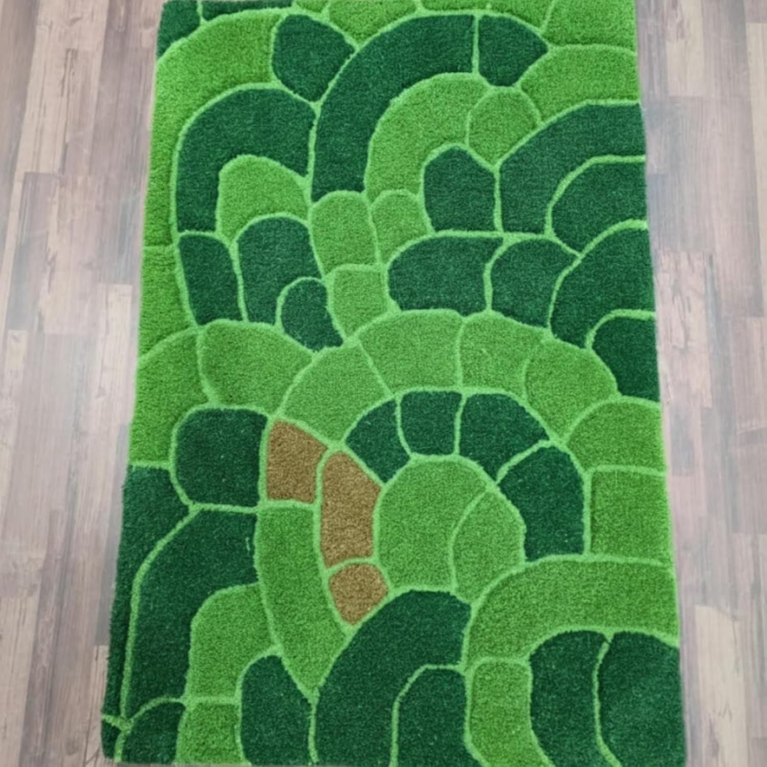 Handmade Hand-Tufted New Zealand Wool Area Rug | Modern Abstract Organic Pattern Carpet, Premium Wool Designer Rug in Green/Pink for Living Room Bedroom & Home Decor (Green, 6x9 Feet)