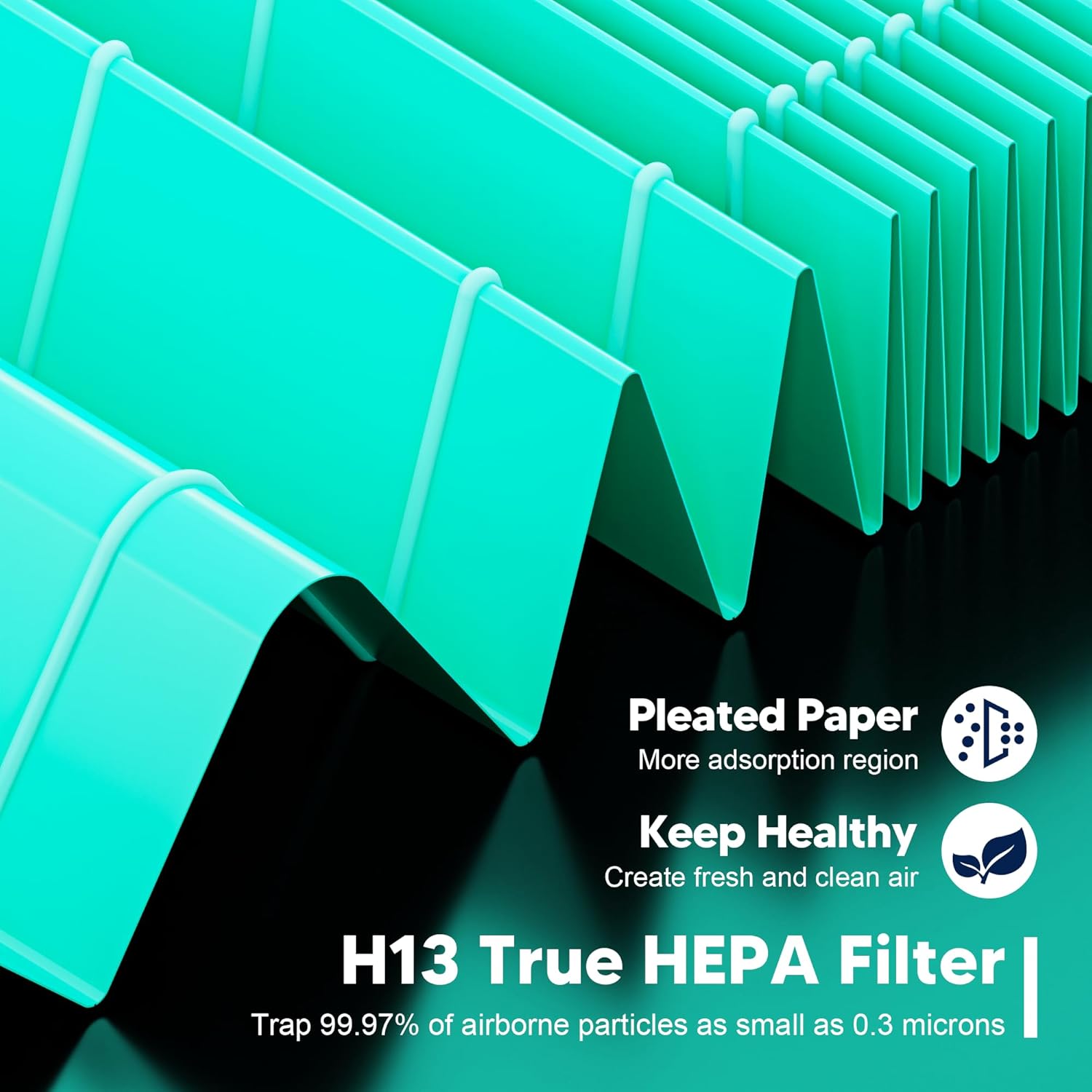 Vital 200S Toxin Absorber Replacement Filter for LEVOIT Vital 200S and Vital 200S-P Air Purifier, True HEPA and High-Efficiency Activated Carbon Filter, Vital 200S-RF-TX, 2 Pack, Green - Image 5