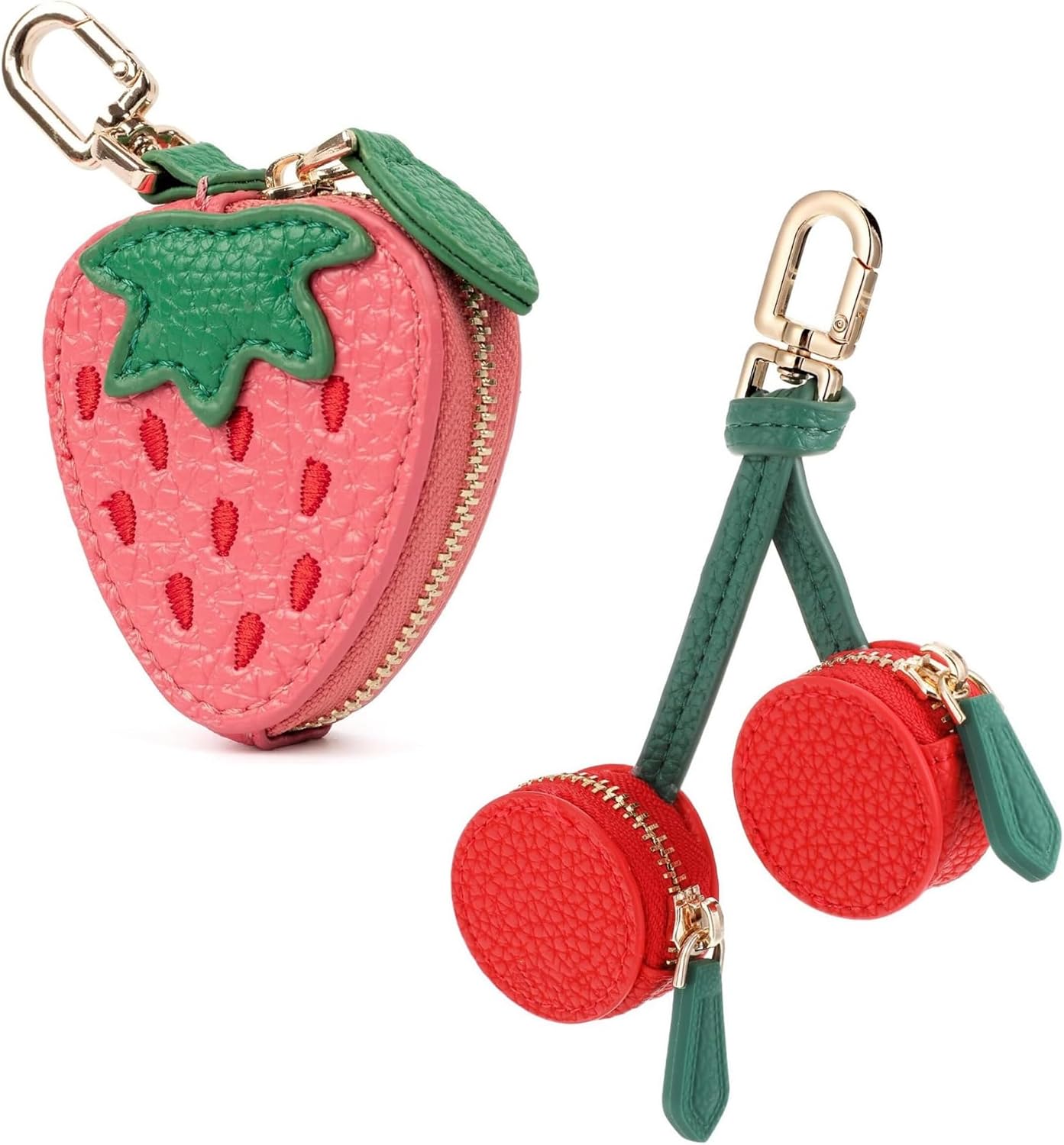 2PCS Fruit Coin Purse Strawberry Charms for Handbags Cute Charm