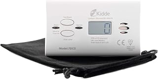 Kidde 7DCO 10 Year Life Digital Display Carbon Monoxide Alarm for Home, Holiday, Travel, Caravan, Camping, Boats, with Travel Pouch