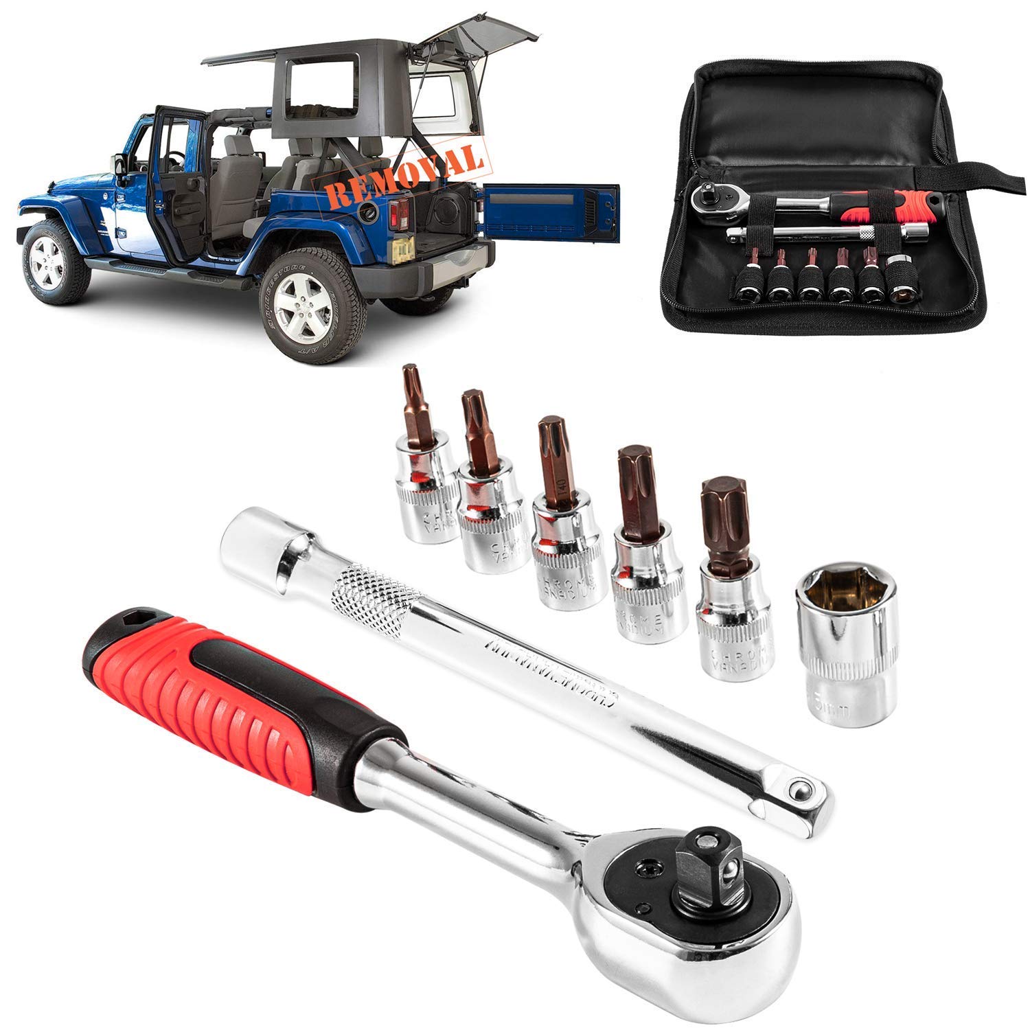 Hardtop and Door Removal Torx Tool Set Socket Wrench Kit Fit for 1997