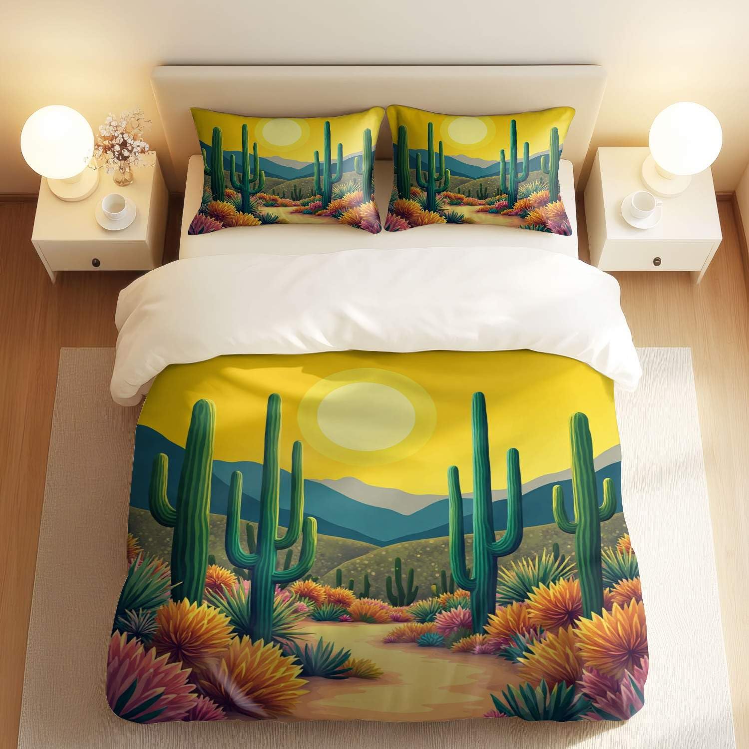 Parure de lit anti-transpiration Sunshine Desert pour literie double