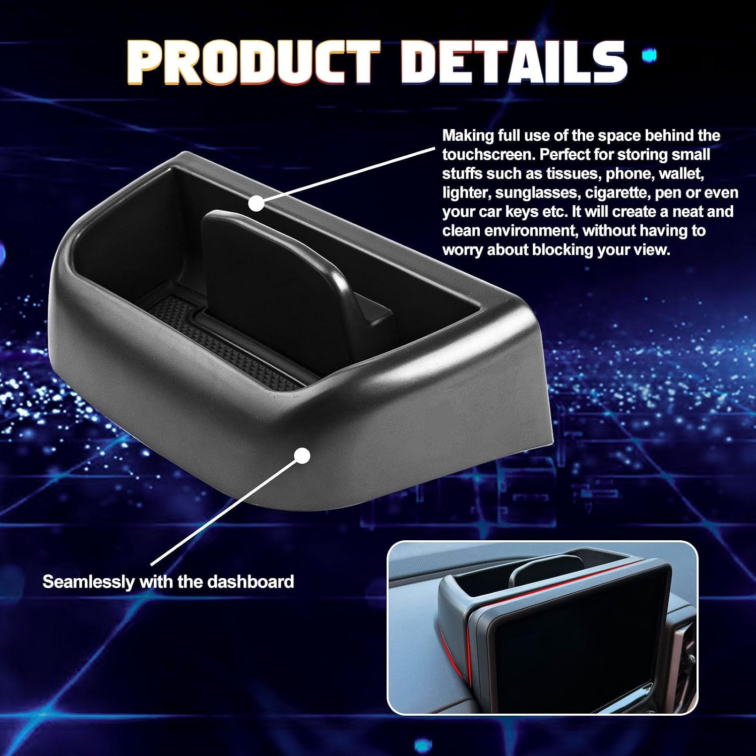 x xotic tech Center Console Dash Storage Tray for 2021-2024 Ford Bronco Sport CX430 Console Dashboard Organizer with Cellphone Holder Storage Box Insert Accessories image 4