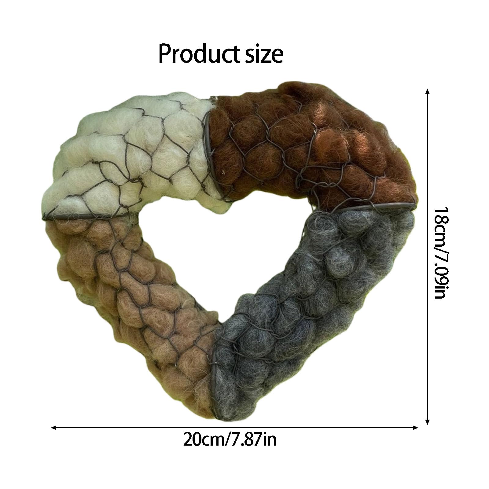 Nido de hierro para pájaros silvestres, corazón, refugio para pájaros silvestres, decoración de jardín, patio, recargable, con fibra de algodón, fácil de colgar, decoración de vida silvestre