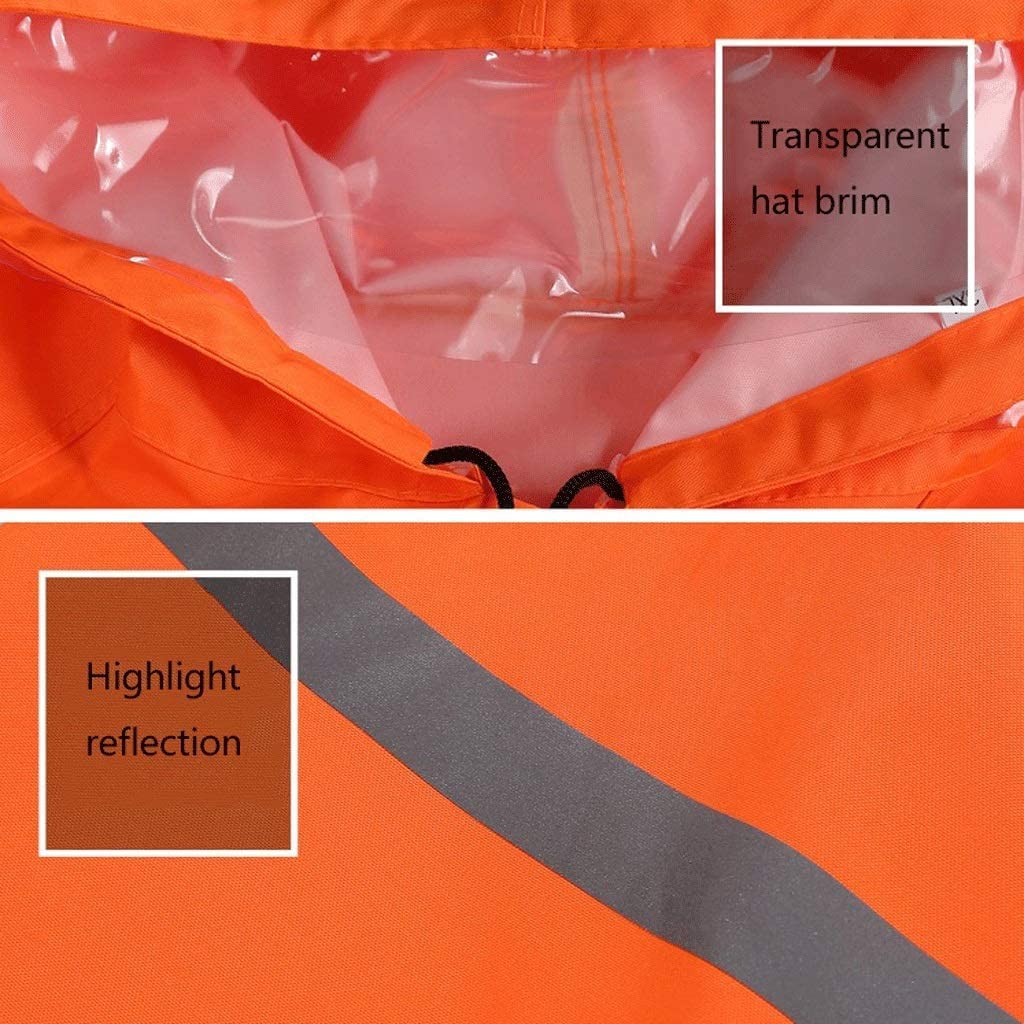 Abbigliamento da lavoro ad alta visibilità Hi Vis Tuta riflettente arancione, giacca di sicurezza in tessuto Oxford impermeabile e traspirante, tuta lunga ad alta visibilità, gilet da costruzione(XX-L