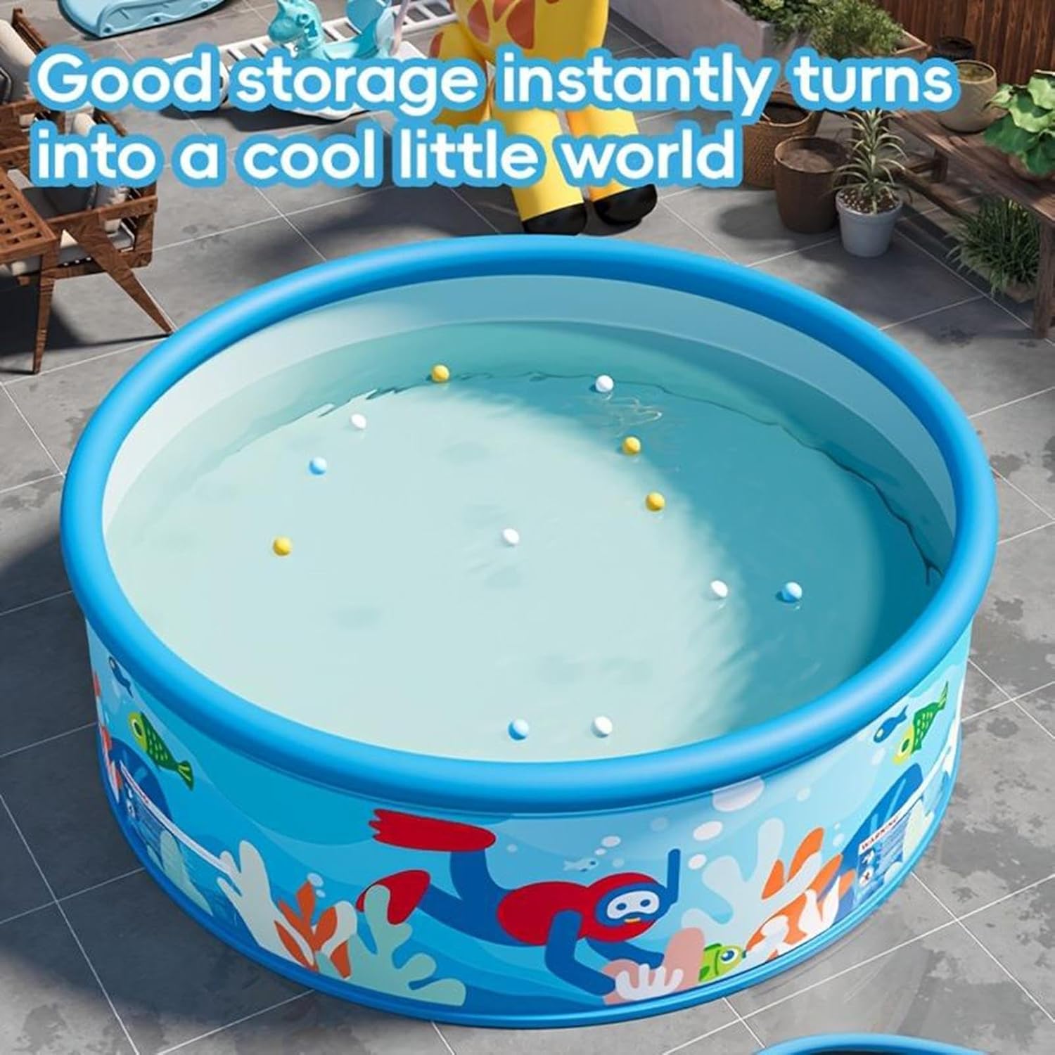 Swimming Pool Outdoor, PVC Thickened Portable Round Tub for Adults Kids, Inflatable Backyard Basin for Patio Garden Lawn Yard Deck Summer Water Activity Party Camping Use