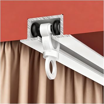 YLLFFLL Waterproof Curtain Track Ceiling Mount Heavy Duty Ultra Thin Recessed, Low Profile Built-in Rail for Flush Mount, Modern Room Divier Rails SystemLength-14.5ft/442cm