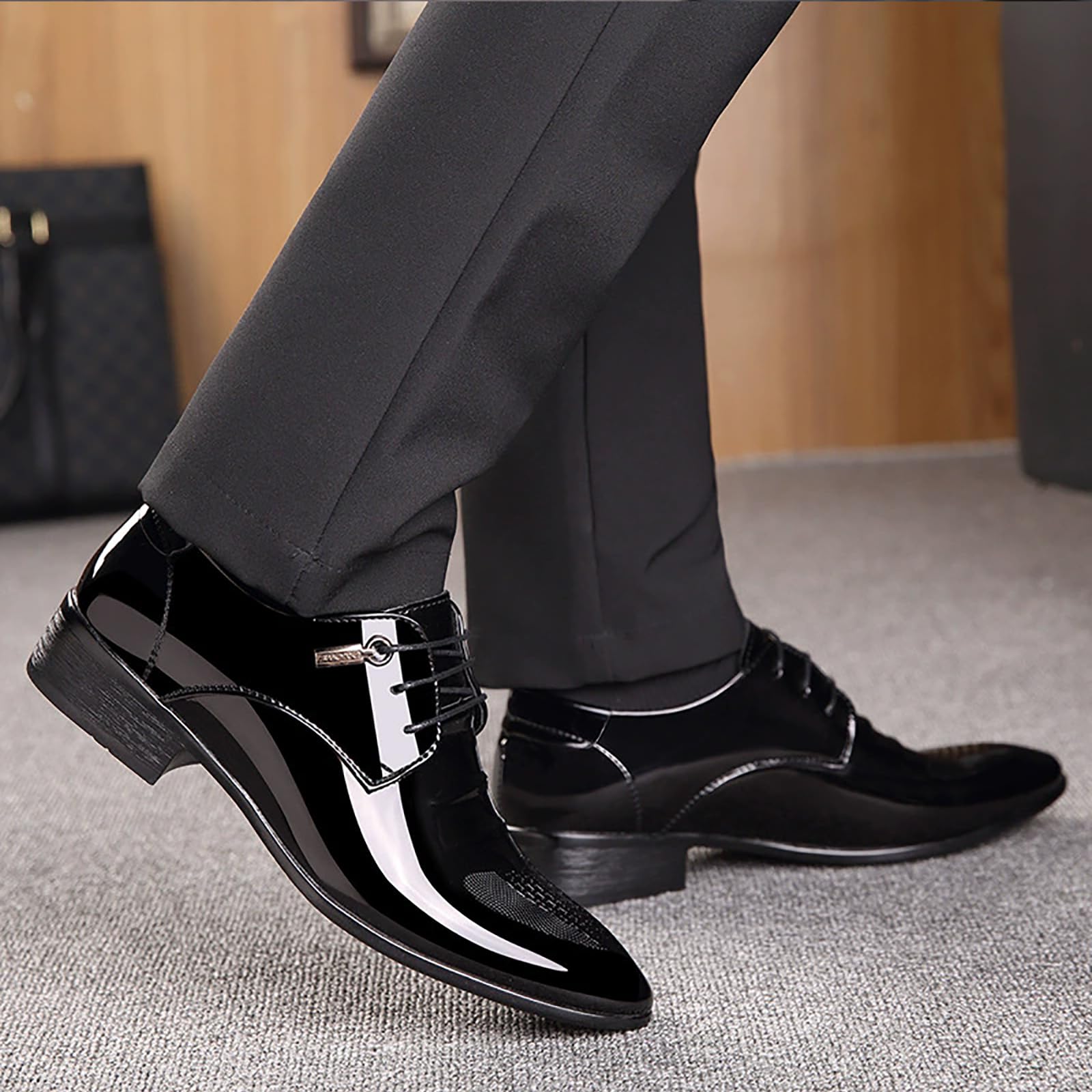 Scarpe Eleganti Oxfords Laces per Gli Uomini Derby di Nozze Scarpe da Affari Formali Brogues