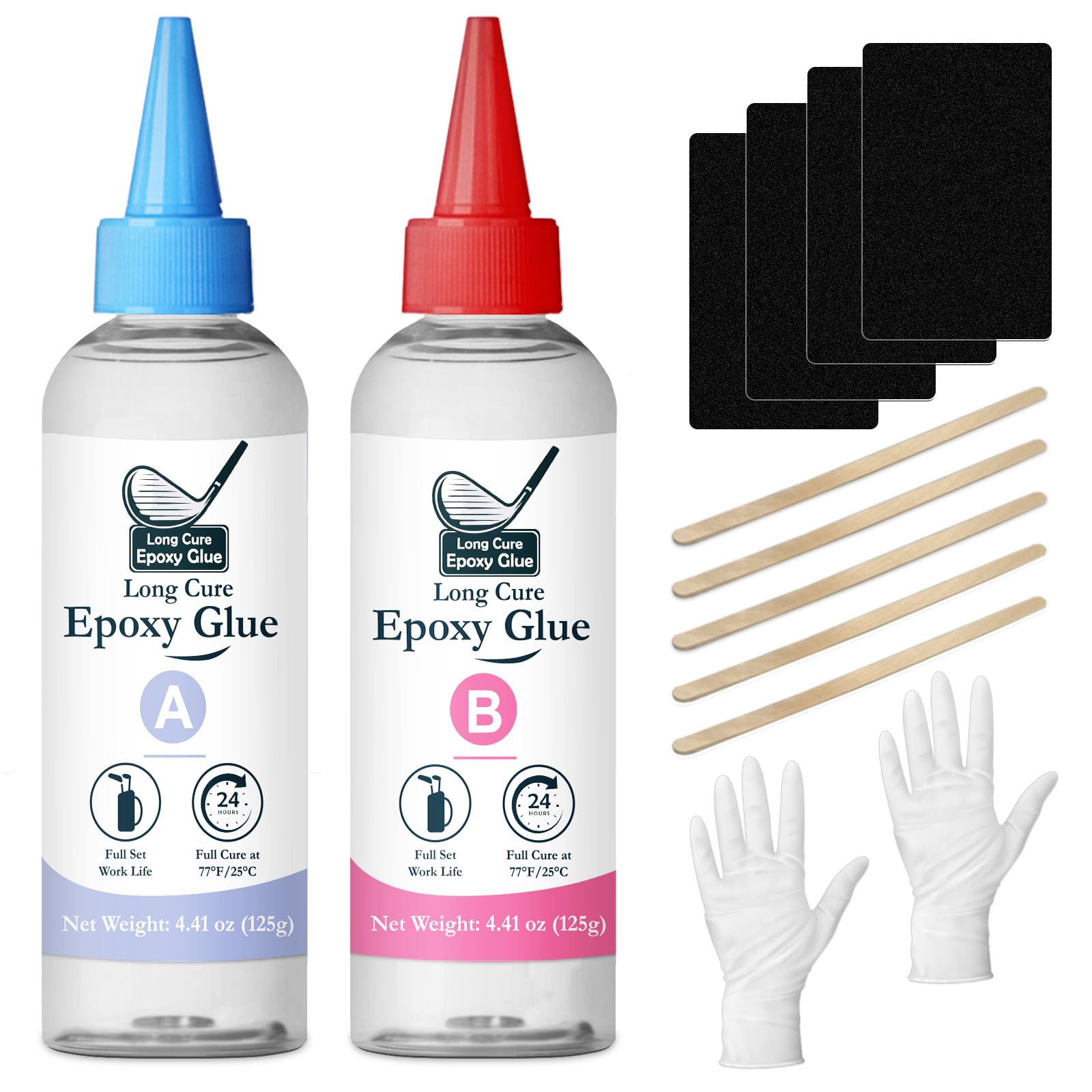 DINGSEN Golf Club Epoxy - Waterproof & Extra Strength - 8.4oz Golf Shaft Repair - Long Cure Golf Epoxy Glue for All Golf Shafts, Golf Heads, Drivers,