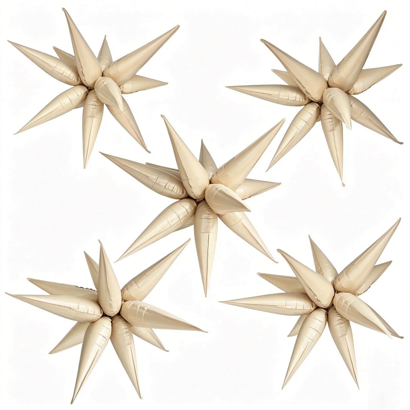 BOMSI Cream Star Balloons Foil 60Pcs Mylar Spike Balloons - decorations | Mubboo