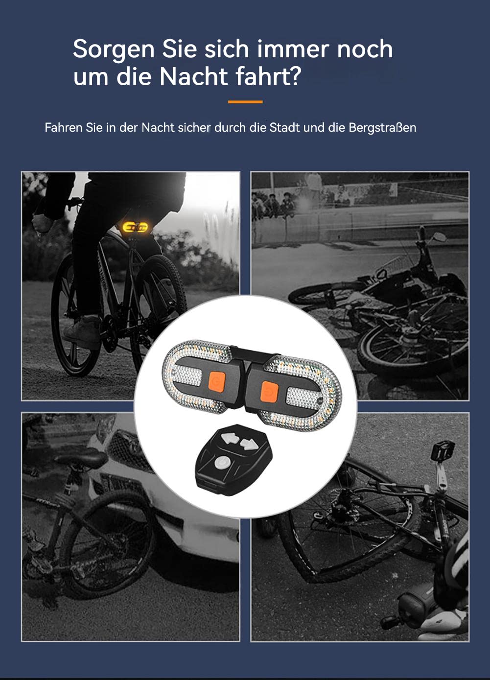 Monkey Home Zwei-Lampen-Split Fahrrad Rücklicht mit Blinker 5 Modi USB wiederaufladbare Fahrrad Blinker Fernbedienung IPX6 wasserdicht für Mountainbikes Rennräder E-Scooter