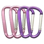 LESHIRY Large Carabiners Keychain 3 Aluminum D Shape Premium Durable D-Ring Carabiner Clip Hook Camping Accessories Snap Link Key Chain Durable Improved Design (4pcs(Pink+Purple))