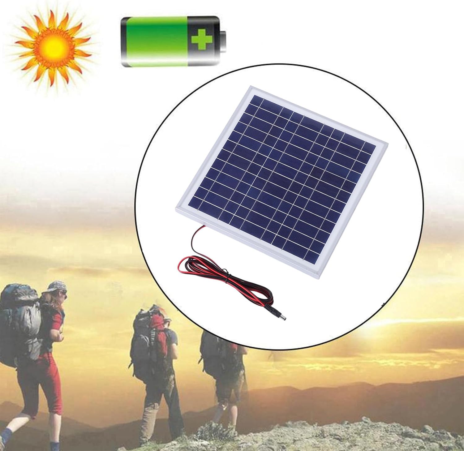 Keenso Solar Panel Charger, Fast Charging Technology Rugged Construction Portable Solar Panel Multiple Output Options for Mobile Phones
