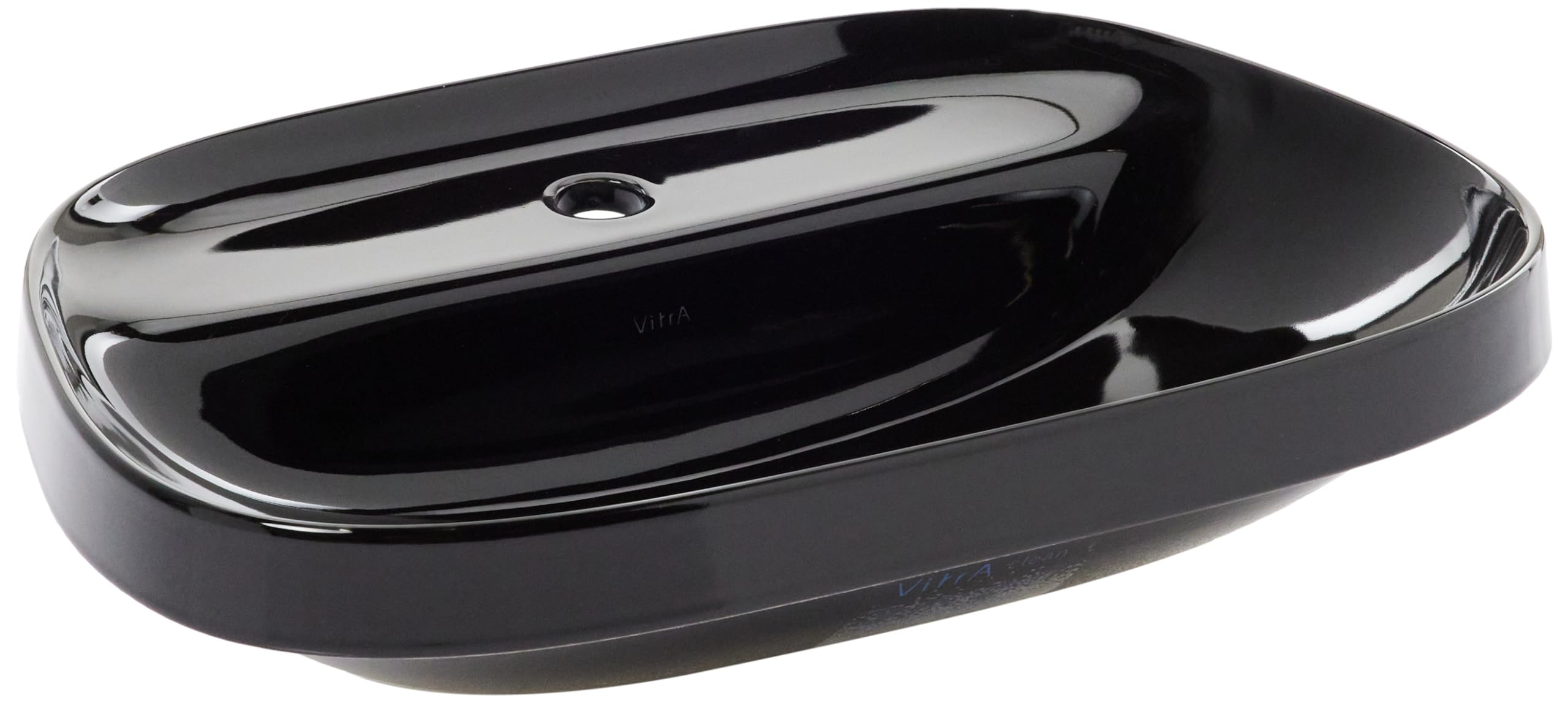 VitrA Frame 5696B470-0041 Tezgah Üstü TV Lavabo, Armatür Bantlı, VitrA Clean, 57 cm, Siyah