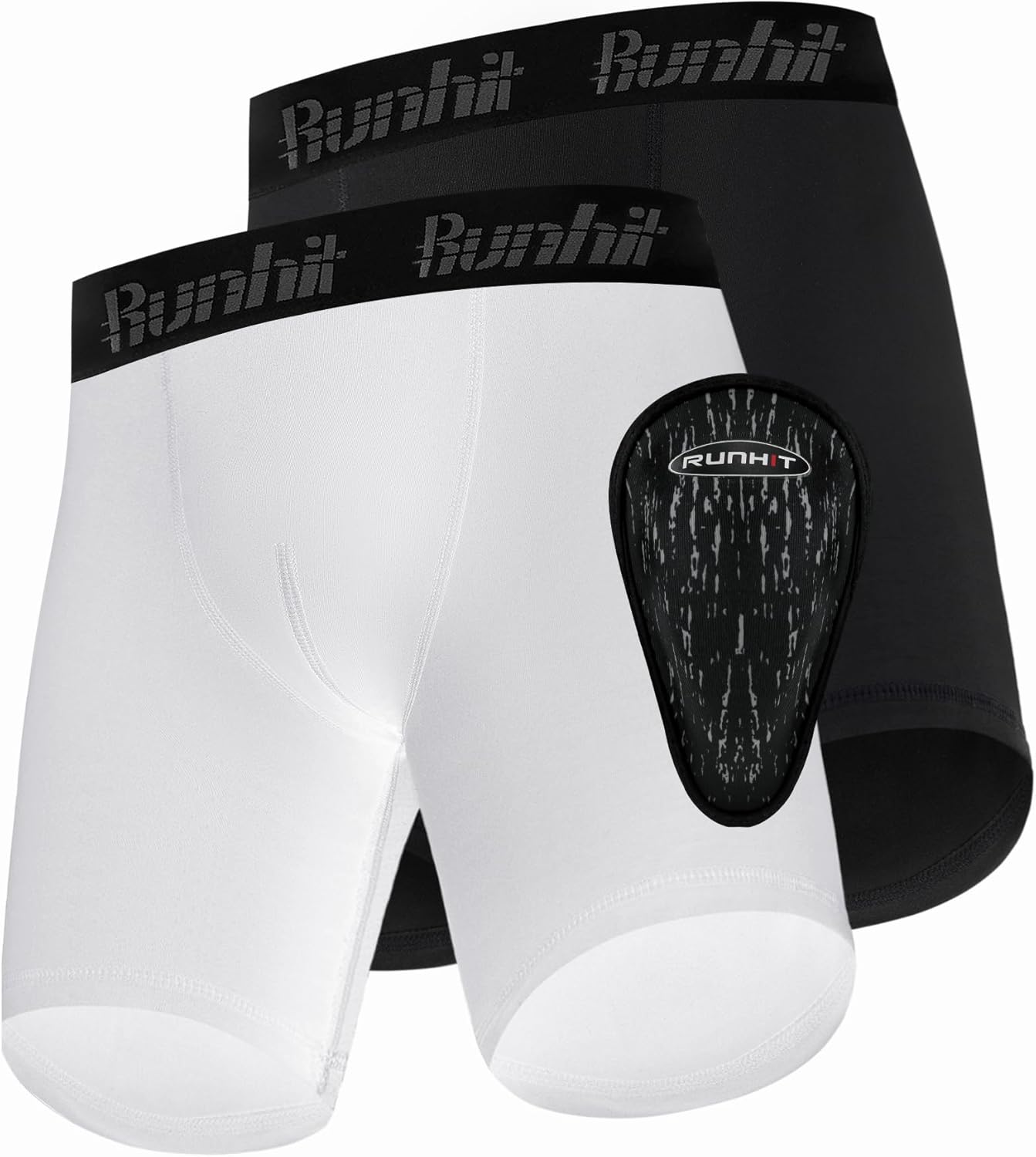 Runhit Boys Cup Underwear for Baseball Football, Youth Compression Shorts with Soft Protective Athletic Cup Boxer Brief