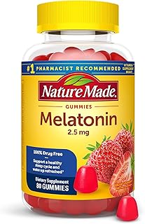 Nature Made Melatonin Gummies 2.5 mg, 100% Drug Free Sleep Aid for Adults, Melatonin Supplement 80 Count, 80 Day Supply
