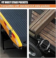 Vista 6 de Paquete de 4 bolsillos de estaca con anilla en D para remolques, accesorios para remolques de automóviles, color negro