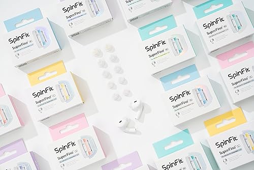 Miniatura 5 de SpinFit Superfine para AirPods Pro Gen 1 y 2 - ML - Almohadillas de repuesto patentadas de silicona de grado médico y adaptadores para una comodidad