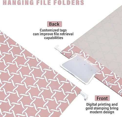 Miniatura 3 de Y YOMA Paquete de 6 carpetas decorativas colgantes tamaño carta, bonito organizador de carpetas colgantes para archivador, oficina, hogar,