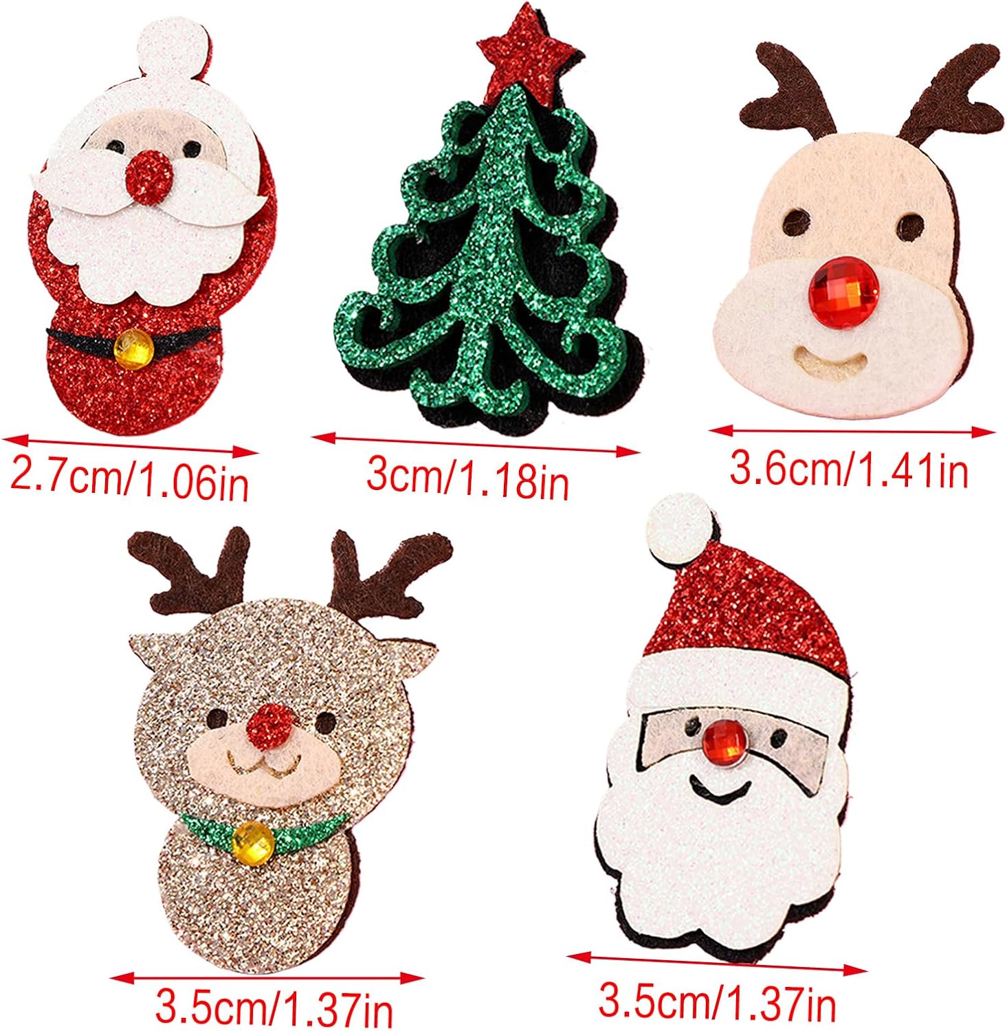 Cartoon Christmas Decoration Accessories Patches For Festival Crafting Headband Hairclip Making Kits Supply