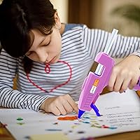 Vista 5 de Pistola de pegamento, kit de pistola de pegamento caliente con 30 barras de pegamento, mini pistola de pegamento termofusible para manualidades