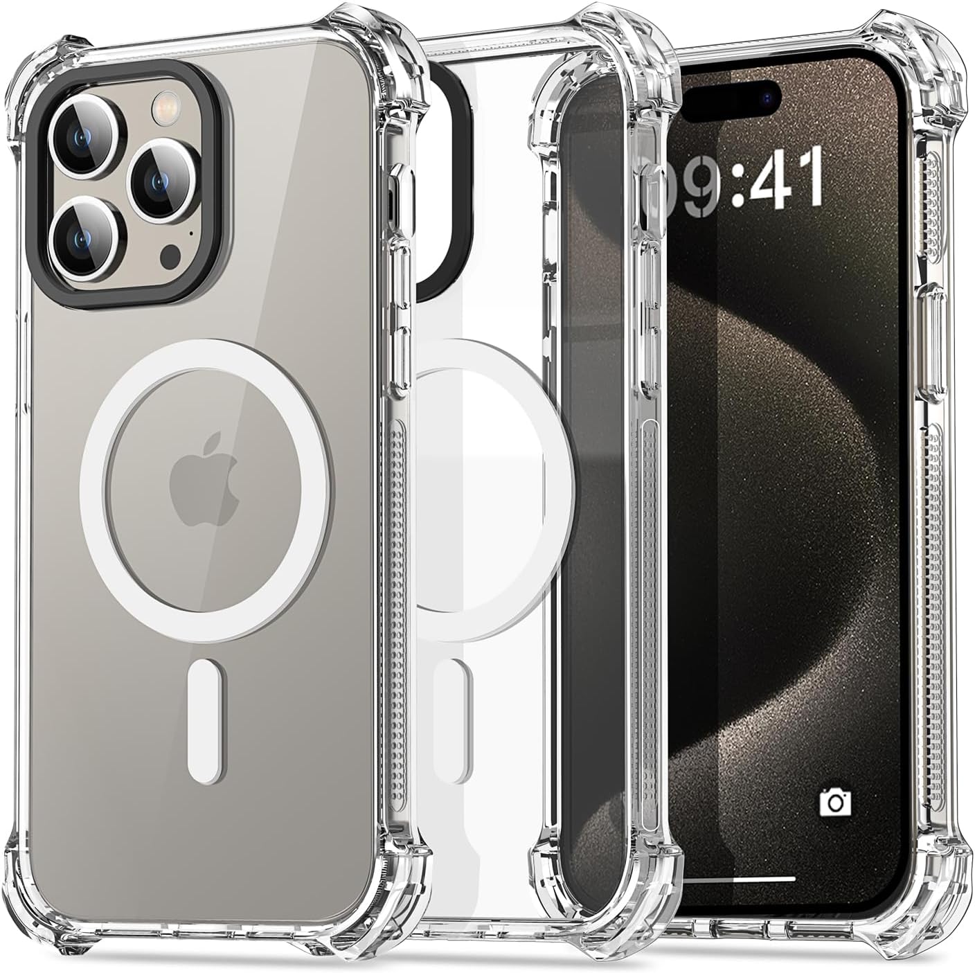 Follaroma Funda Para IPhone 15, Fundas De Teléfono De Protección Resistente A Prueba De Golpes, Anticaídas, Funda Protectora Transparente De Doble Capa Compatible Con IPhone 15, 6.1 Pulgadas, Rosa
