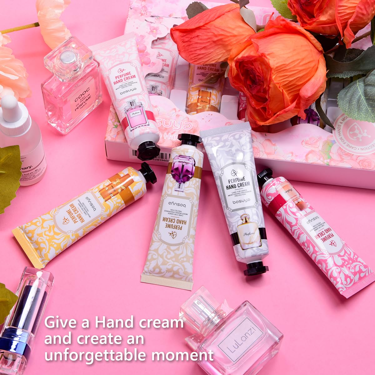 5 Pack Hand Cream for Dry Cracked Hands,Easter Basket Stuffers,Gifts for Women,Girls,Mothers Day Gifts,Natural Plant Fragrance Mini Hand Lotion Moisturizing Hand Care Cream