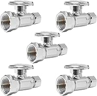 Vista 8 de Válvula de parada angular, tubo de hierro FIP de 1/2 pulgada x válvula de cierre de ángulo cromado de compresión con 1/4 de vuelta (paquete de 5)