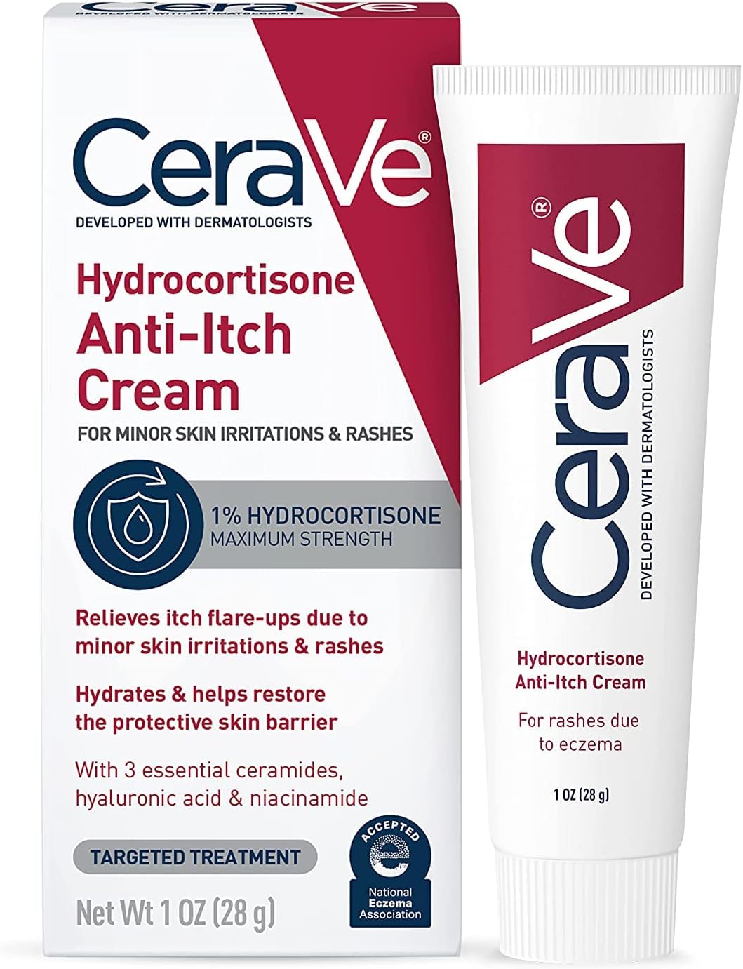 CeraVe Hydrocortisone Anti-Itch Cream 1 oz (Pack of 2)