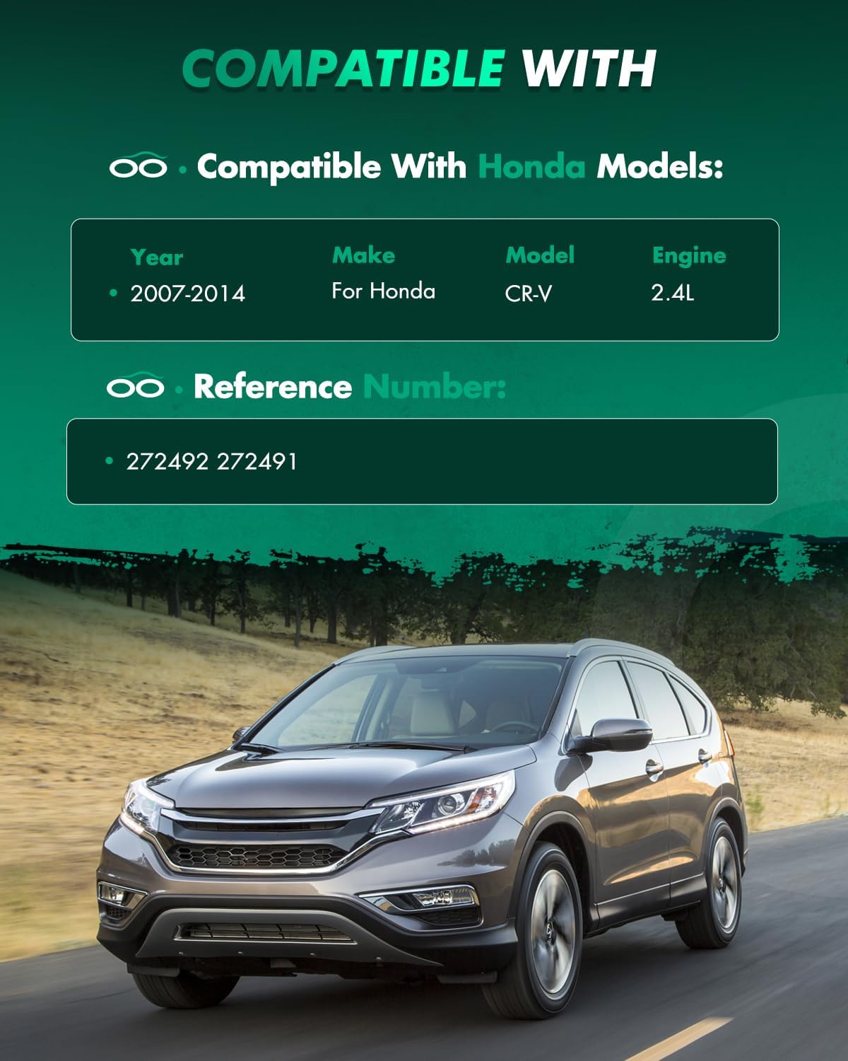 SCITOO Front Complete Struts Coil Spring Assembly Fit 2007 2008 2010 2011 2012 2013 2014 For Honda CR-V Strut Shocks - Set of 2