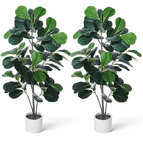 Giegxin 2 Pack Artificial Fiddle Leaf Fig Tree 5ft Tall