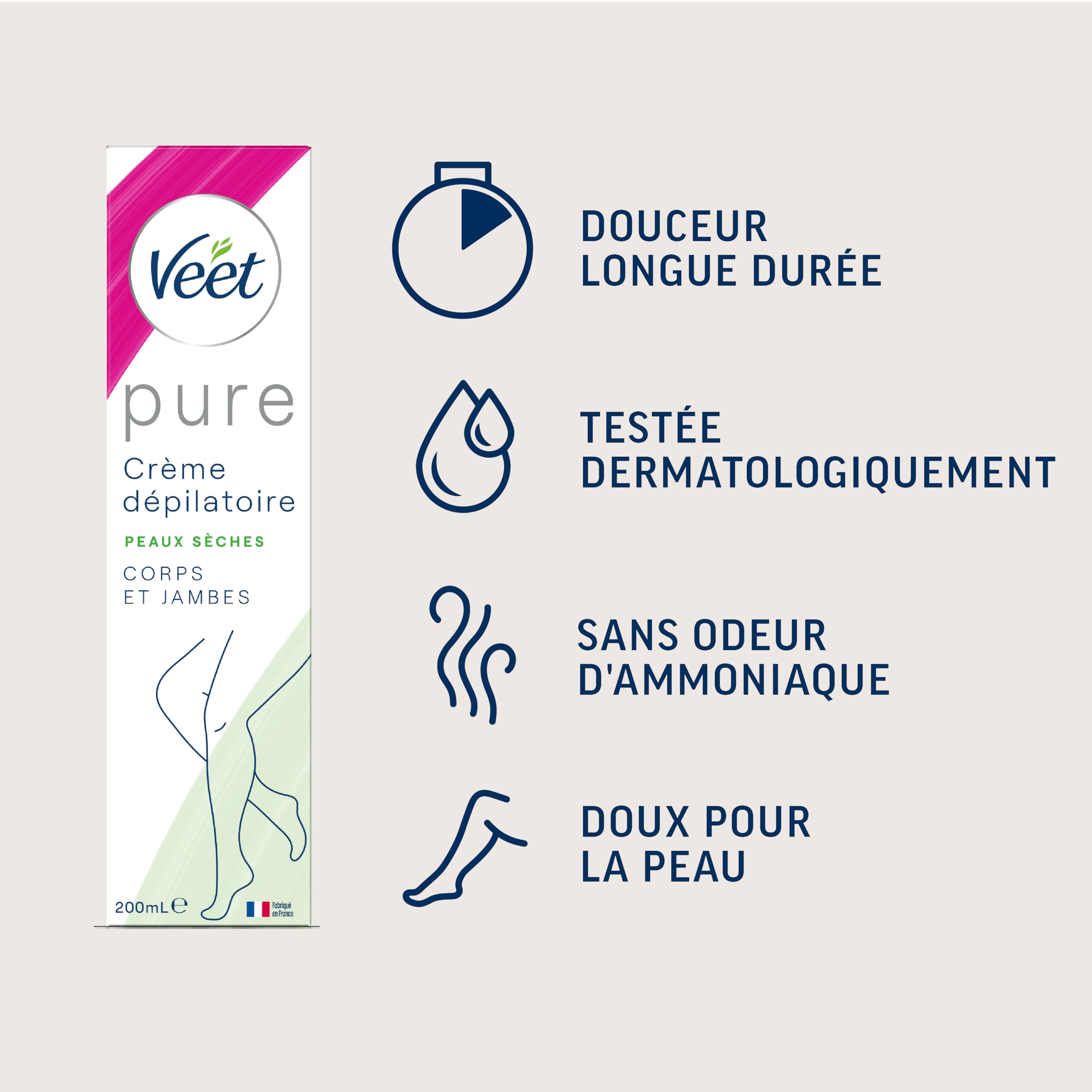 Veet Crema Depilatoria Minima Morbidezza Lunga Durata Dopo Depilazione Pelle Secca Tubo (600 ml)