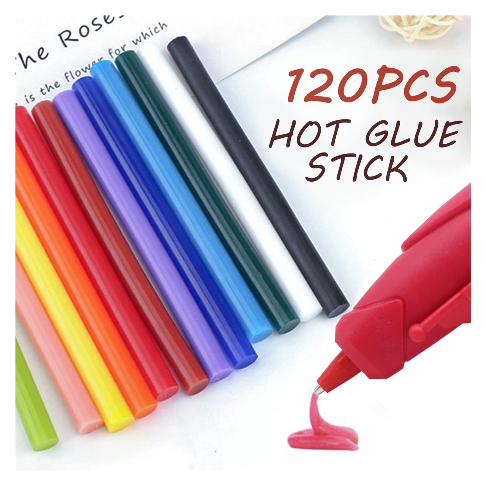 120 pz Hot Melt Colla Spiedi 7mm Colori Misti Pistola di Colla A Caldo Stick Adesivi for Il Fai da Te Colorato Colla A Caldo Spiedi Asta